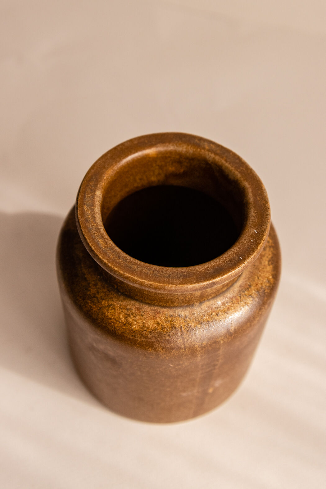 Brown Mustard Pot