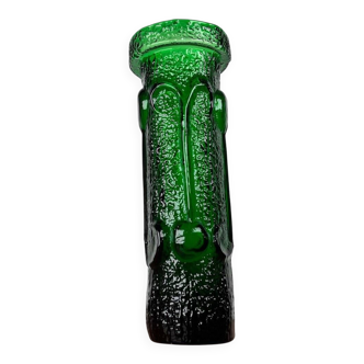 Mid-century modern green Italian glass vase by Wayne Husted for Stelvia, 1970s.