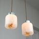 Lampes à Suspension Mid-Century en Chrome et Verre, Italie, Set de 2
