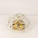 Sputnik ceiling light in floral glass and brass, Germany, 1960s.