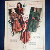 A vintage illustration, women's fashion, 1940