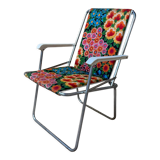 Fauteuil de camping pliable, motif fleurs multicolor