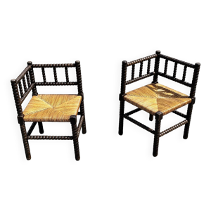 Paire de chaises fauteuils - angle