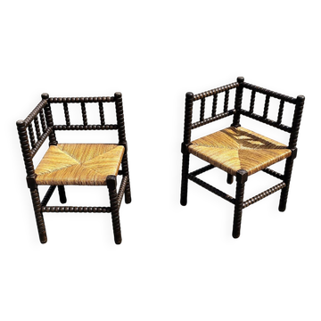 Pair of bobbin armchairs for the fireplace corner.
