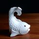 Poisson distributeur de ficelle en céramique blanche