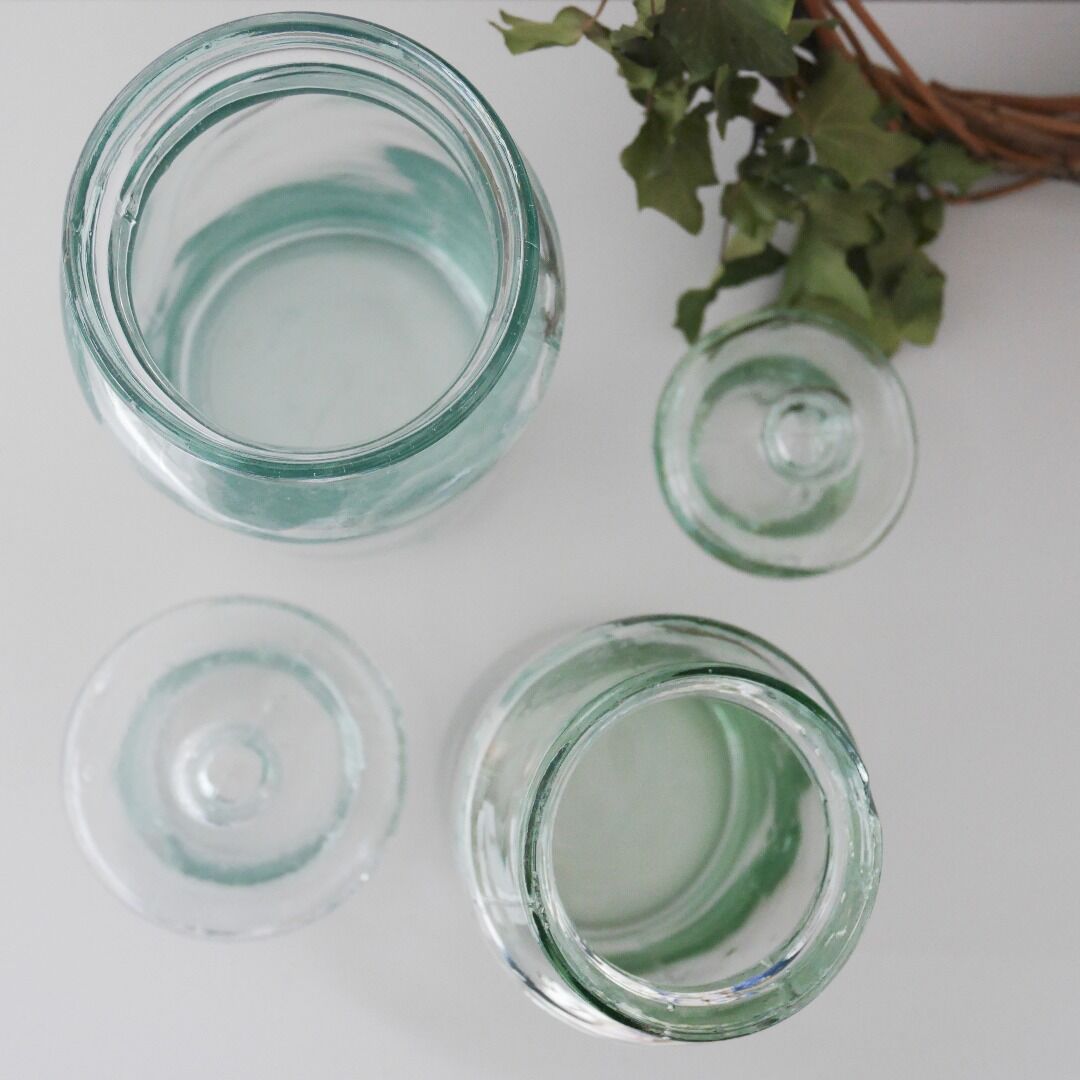 Lot of 2 glass jars