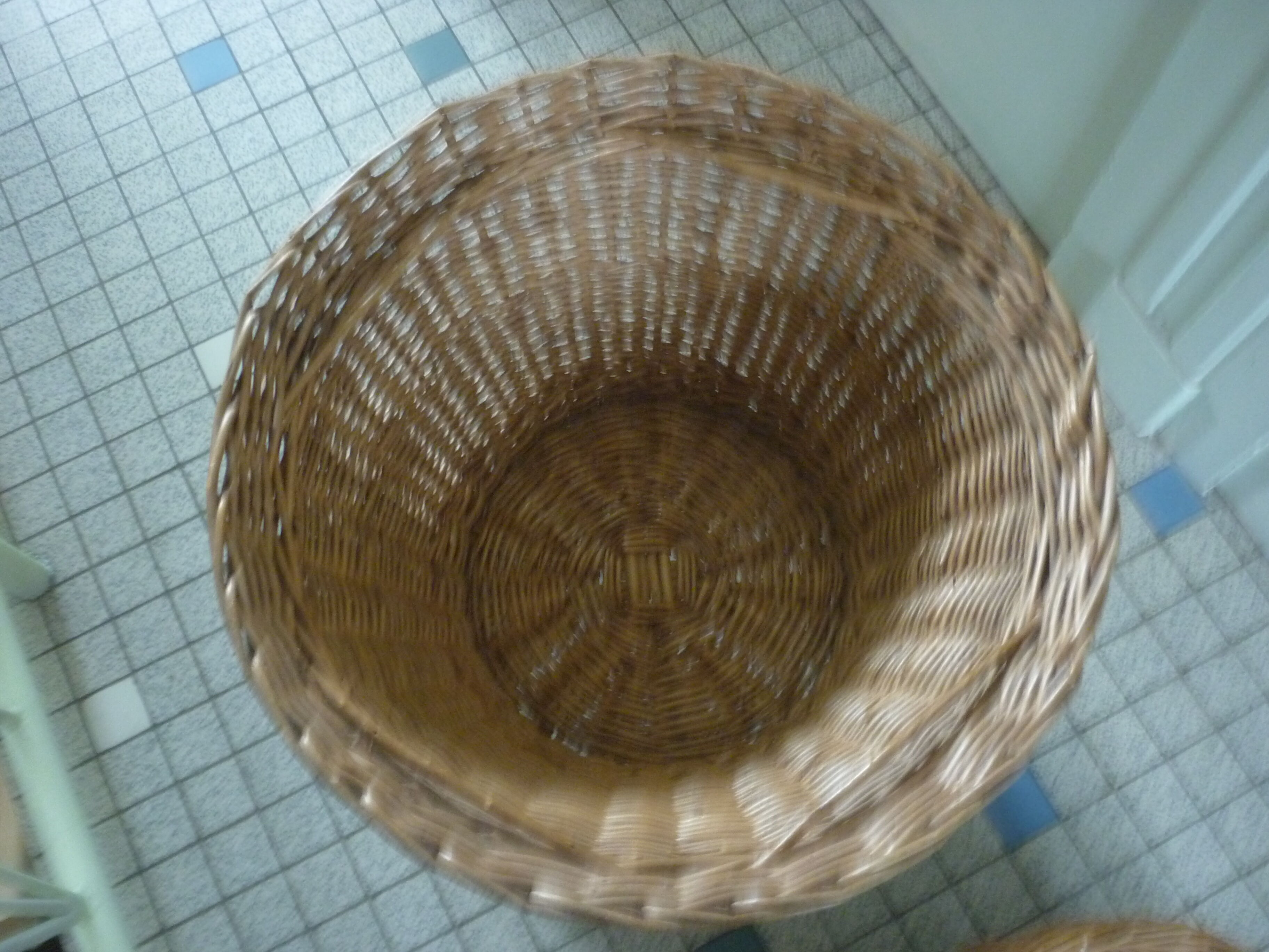 Vintage wicker laundry basket
