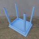 side table + blue wooden chair