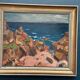Original Swedish Oil on Panel – “Coastal motif” by Unknown Artist – Vintage & Framed – 53 × 46 cm (20.8" x 18.1")