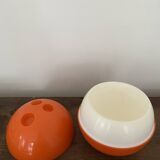 Vintage orange bucket in the shape of a FASYL bowling ball, diameter 18 cm