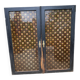 Double wood and glass closet doors