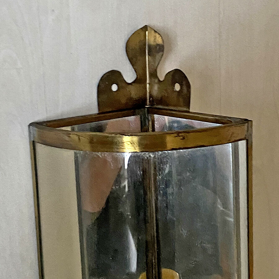Vintage 50's golden metal corner lantern