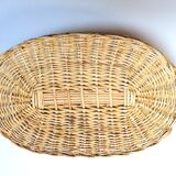 Duo of braided wicker trays