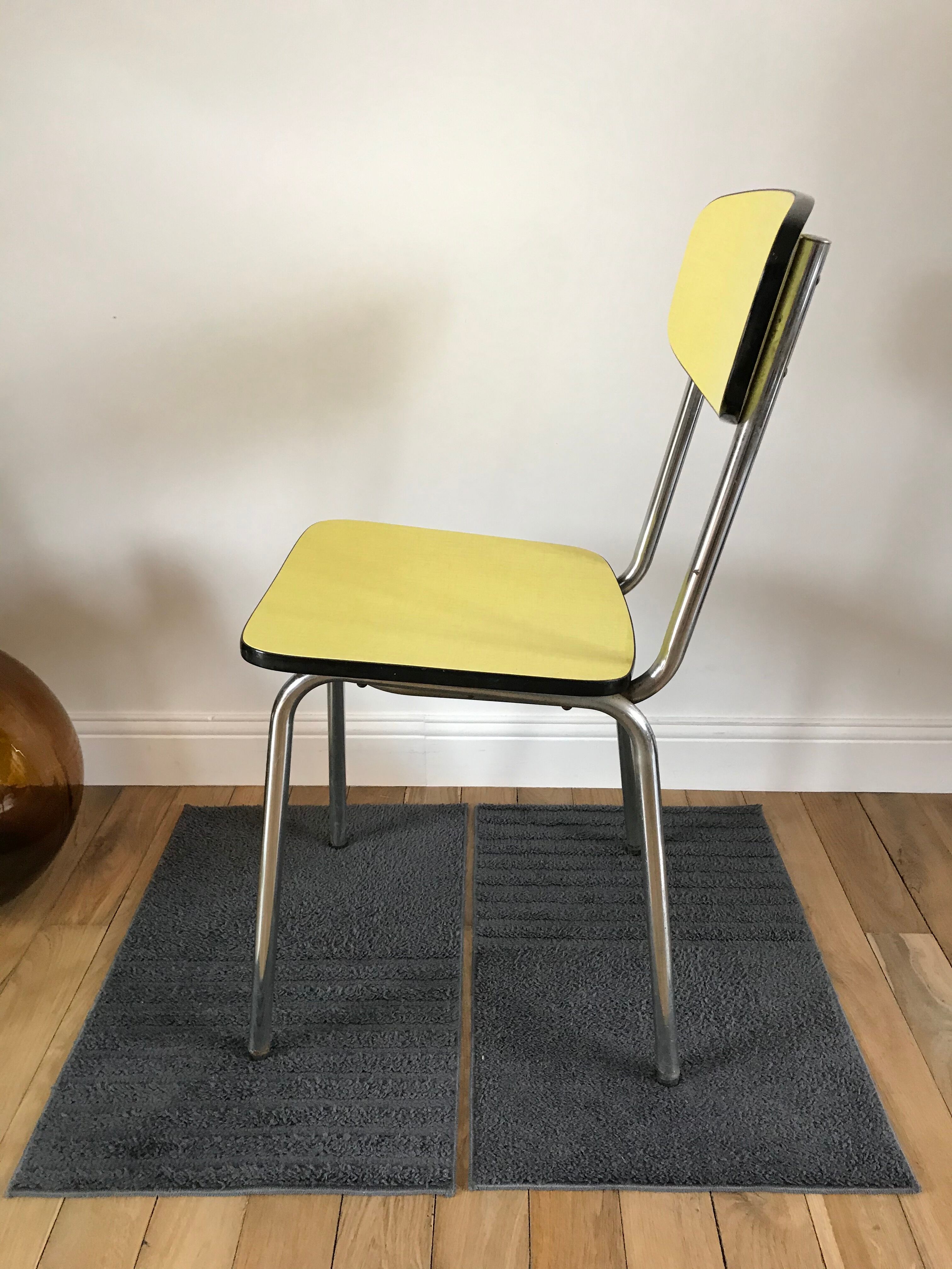 Canary yellow formica chair 70s