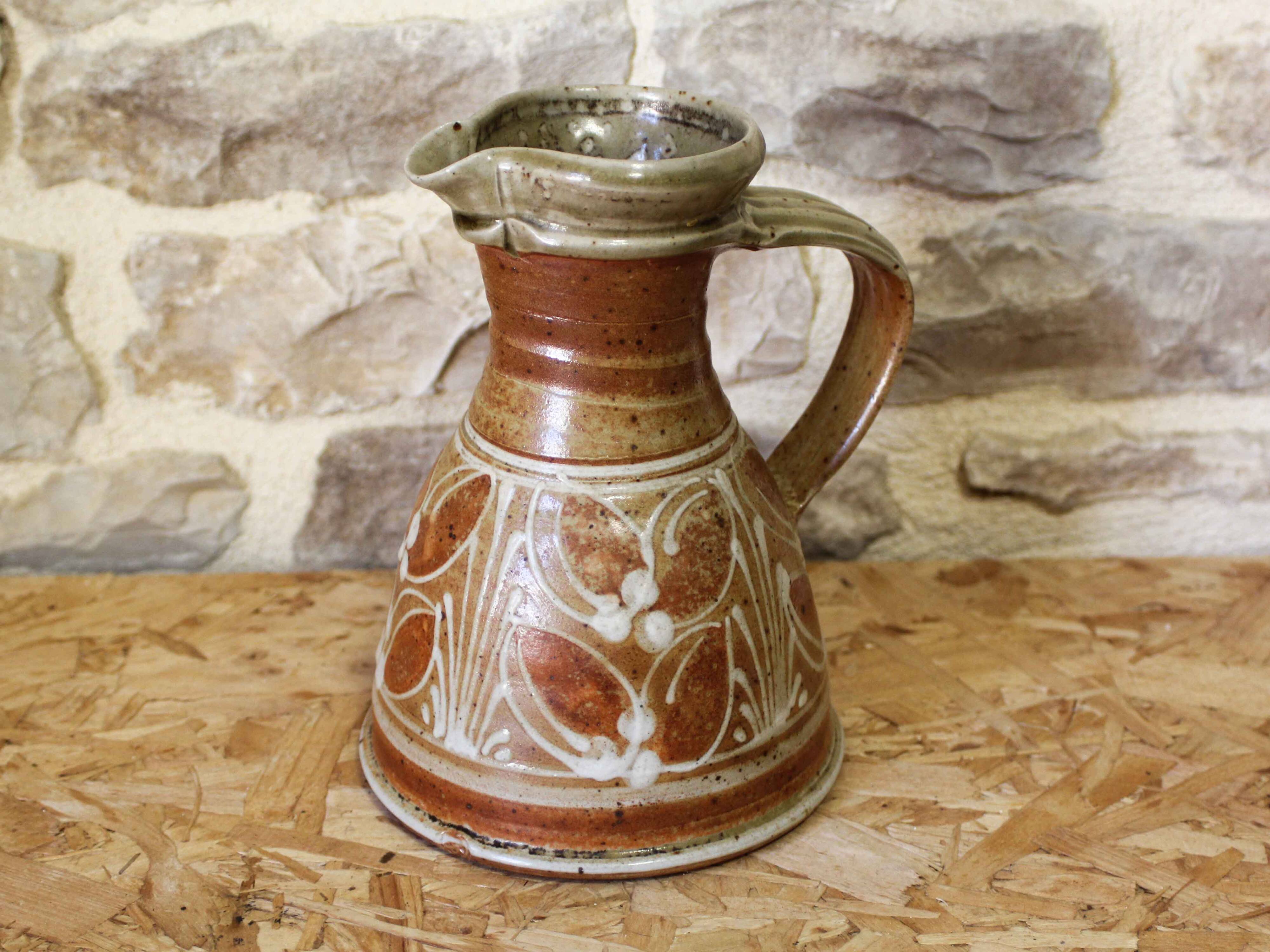 Glazed stoneware pitcher by Bottani Dechaud, La Borne