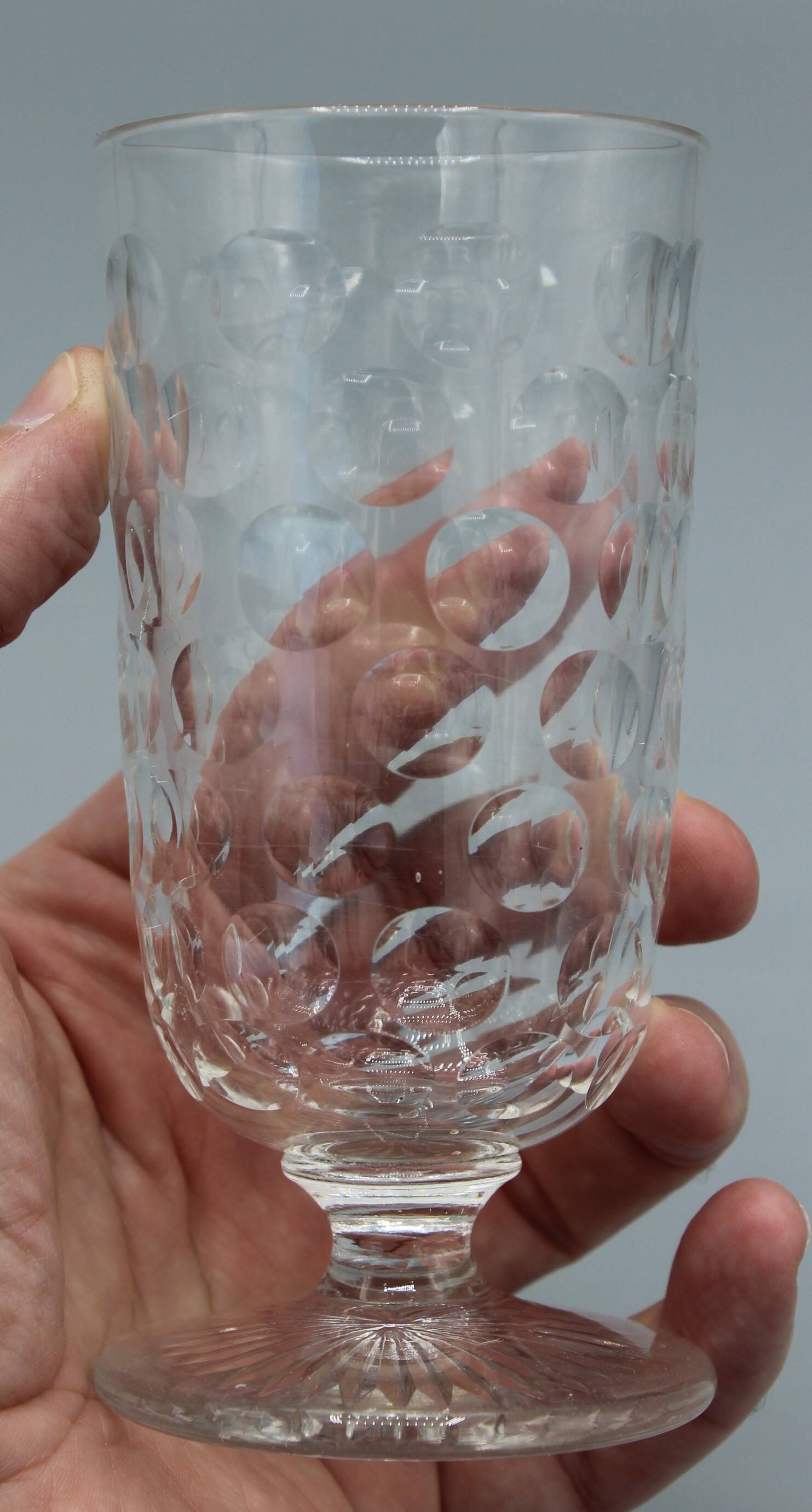 Old baccarat crystal glass with absinthe bistrot pastille decoration