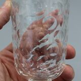 Old baccarat crystal glass with absinthe bistrot pastille decoration