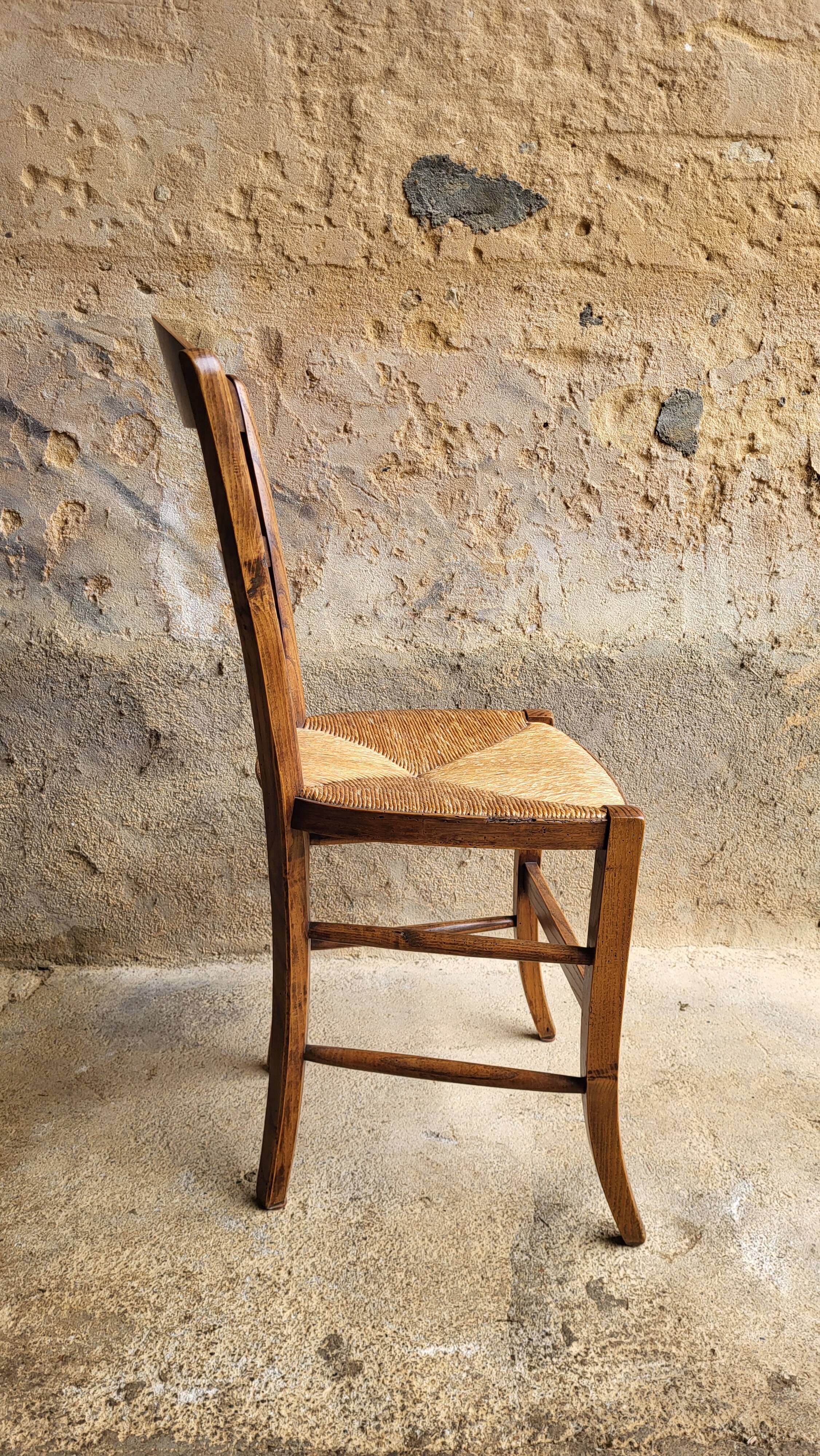 Chaise paillée & bois