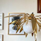 Gold metal flower lamppost