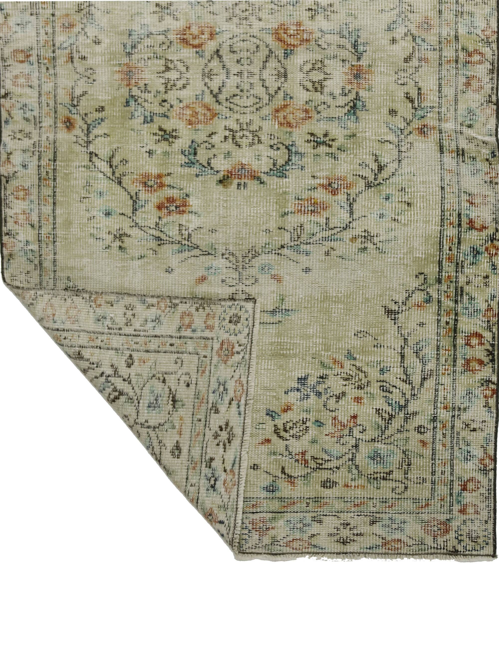 ONE-OF-A-KIND TURKISH HANDWOVEN VINTAGE RUG - RUSTIC VINTAGE CHARM 206X 109