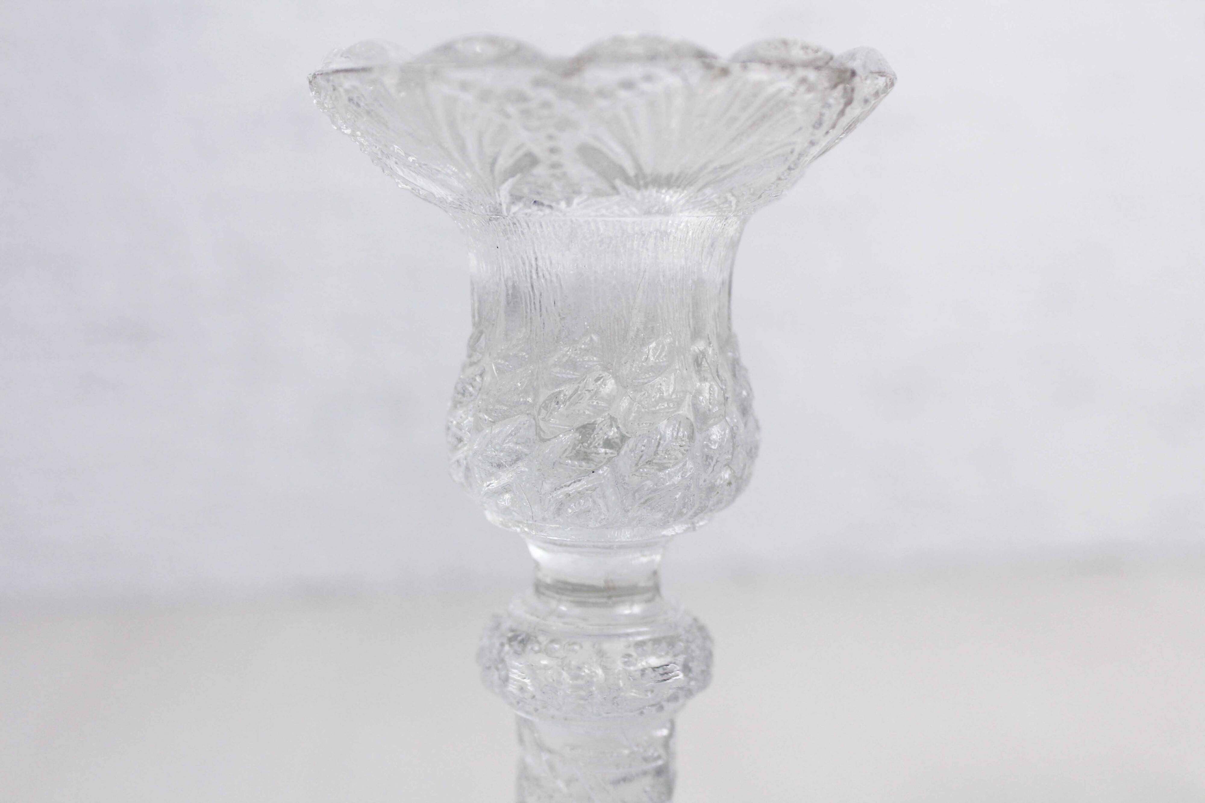 Pair of glass candlesticks