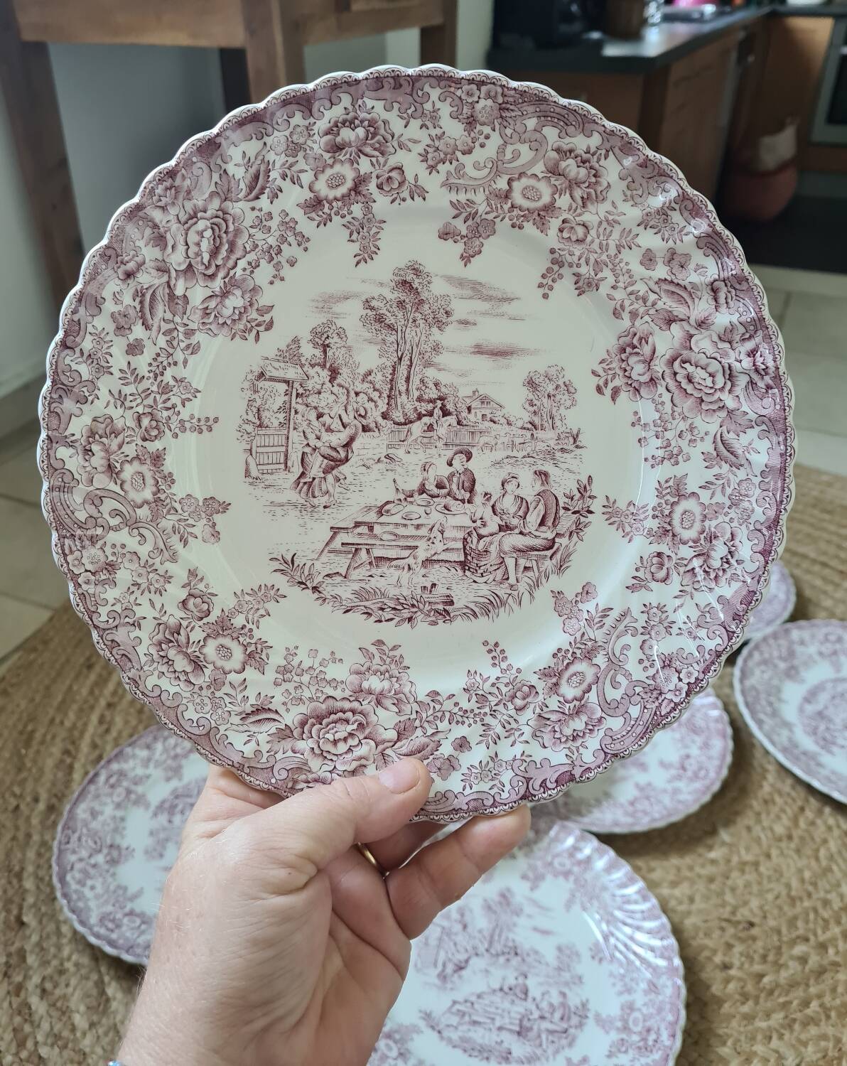 Assiettes Lunéville roses