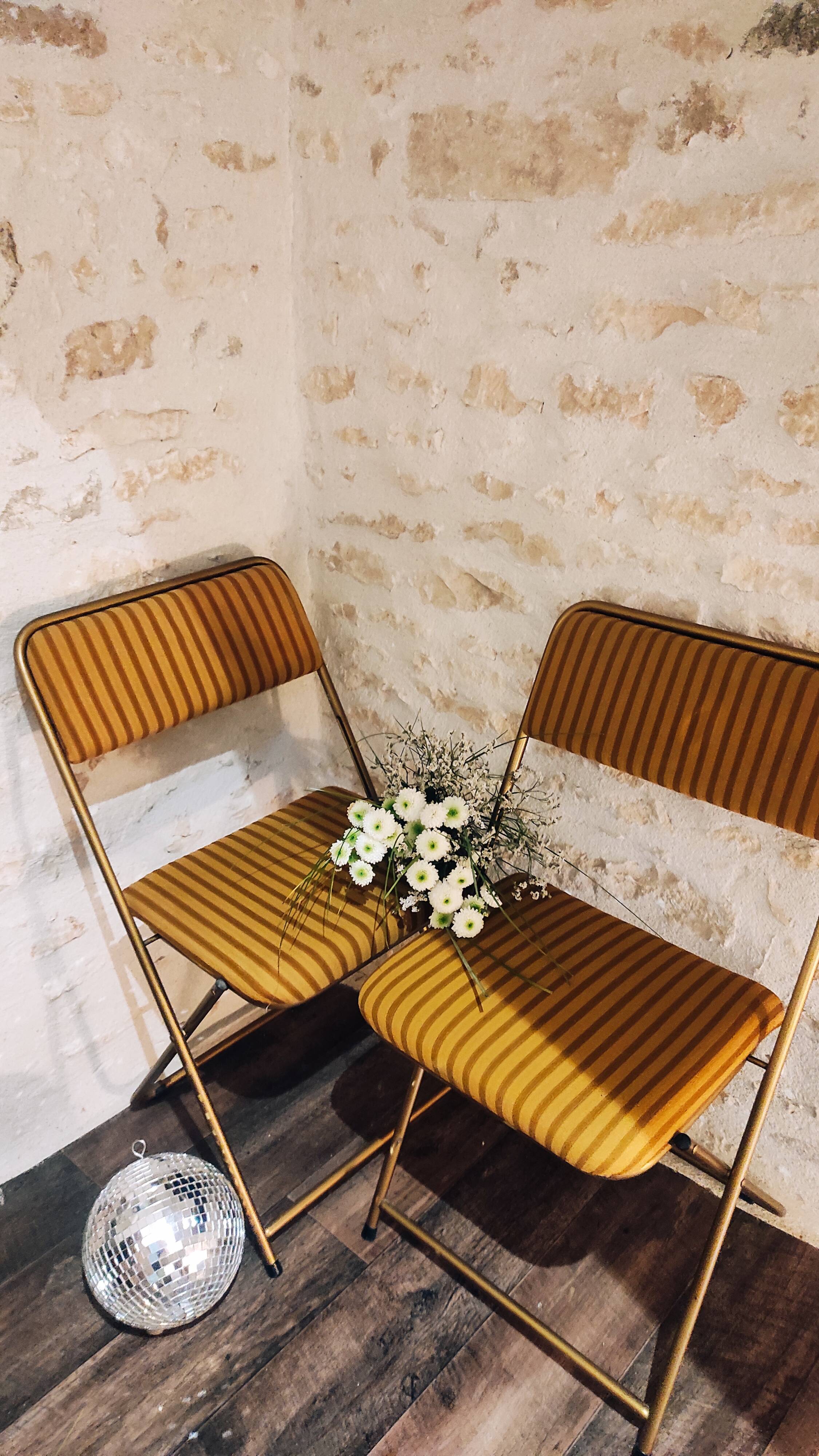 Yellow Lafuma chairs