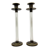 Set of 2 Caravell lucite candle sticks, 1970’s