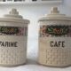 Pots en faïence café sucre farine