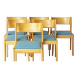 Set of 4 Vintage Flötotto Stacking Chairs – 1970s German Design, Beech Wood