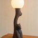 Art Deco carved wooden lamp base bear