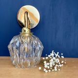 Vintage glass tulip wall lamp