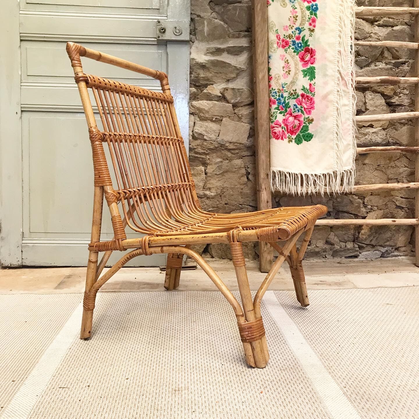 Vintage rattan armchair