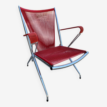 Fauteuil en scoubidou et chrome  1970