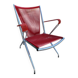 Scoubidou and chrome armchair 1970