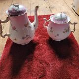 Limoges porcelain teapot and sugar bowl set