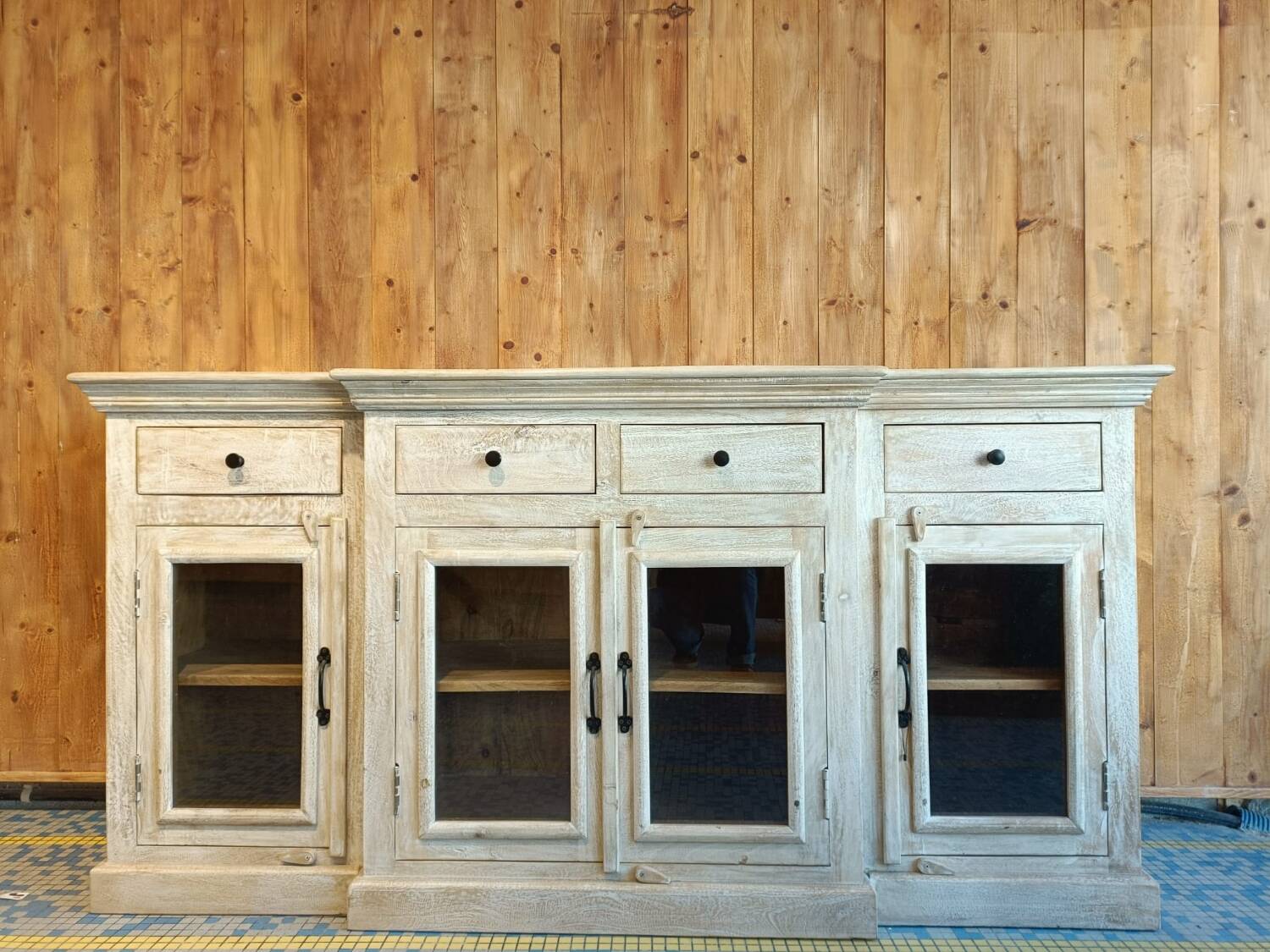 Buffet / display cabinet style industrial/colonial solid mango wood