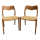 Niels Otto Moller teak and paper cord chairs, model 71