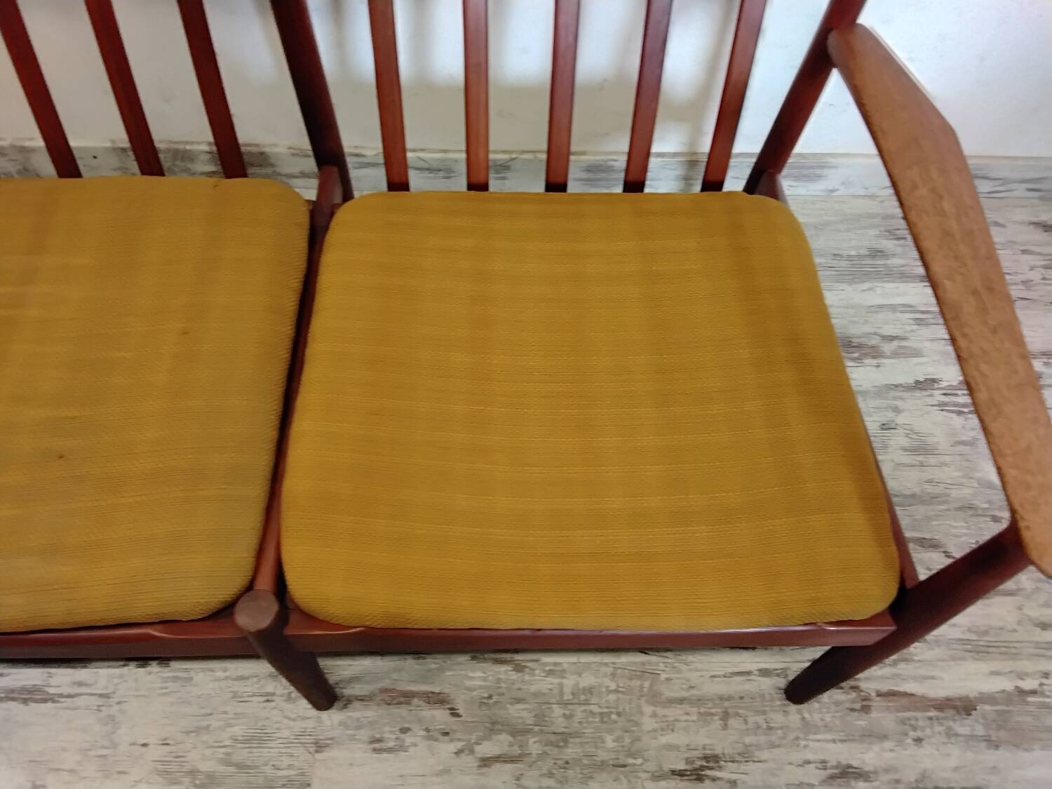 Vintage Scandinavian bench and armchairs for Glostrup 1960