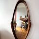 Italian solid teak mirror, 1960