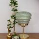 Vintage art deco globe table lamp in green and gold Clichy glass