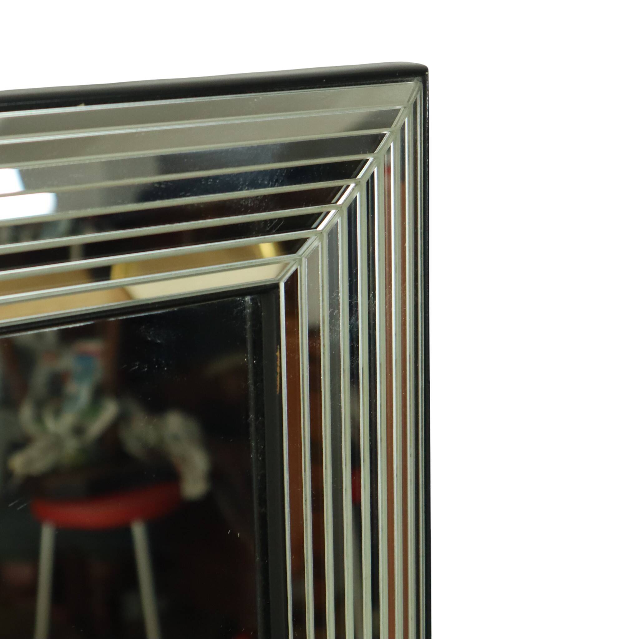 Vintage silver Deknudt mirror in Hollywood Regency style, 107 cm