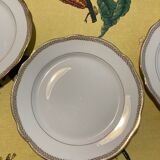 Assiettes à dessert anciennes, 7 pièces, en porcelaine véritable
