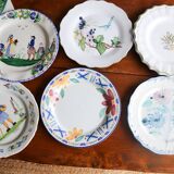 Set of 6 vintage mismatched plates