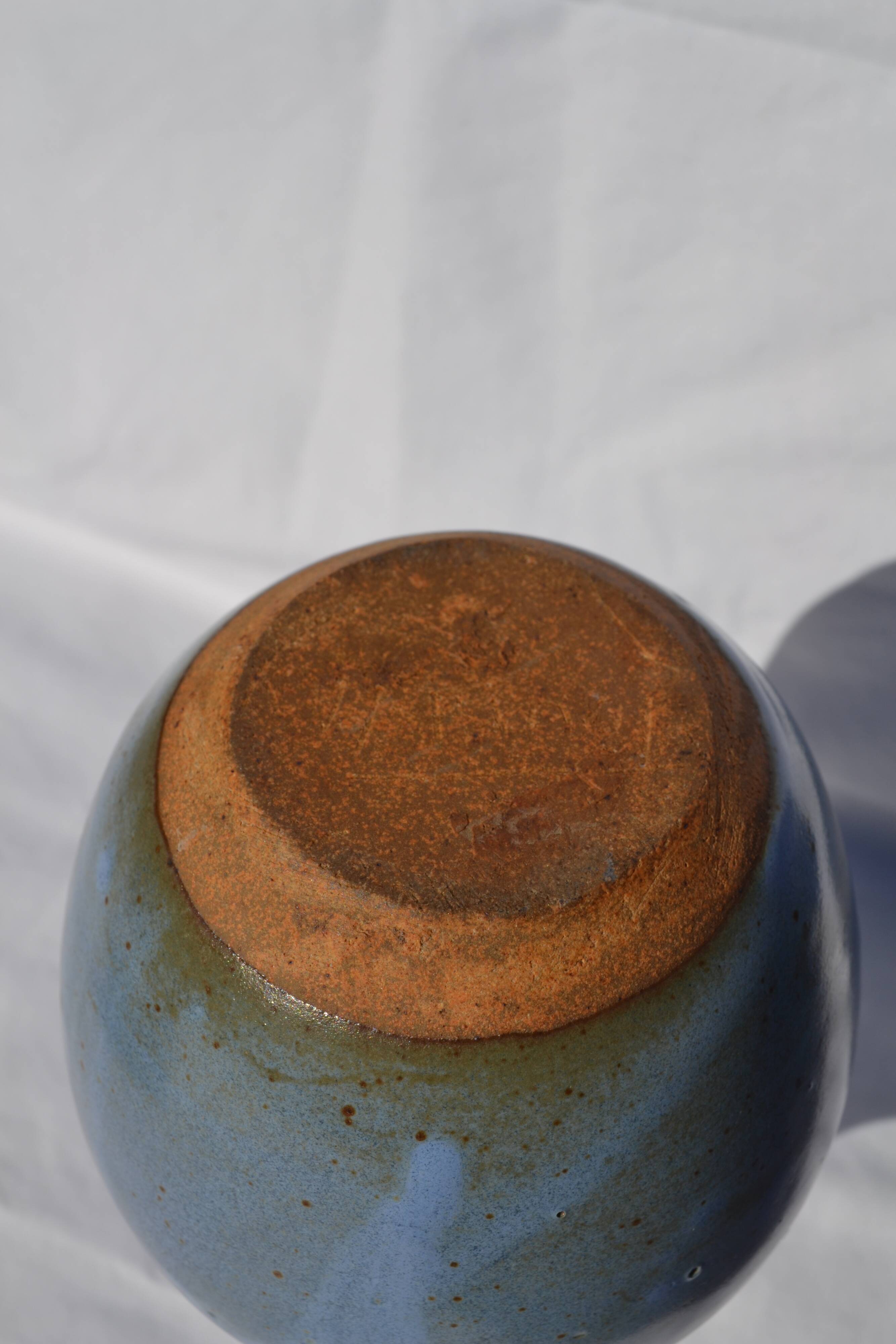Blue stoneware vase