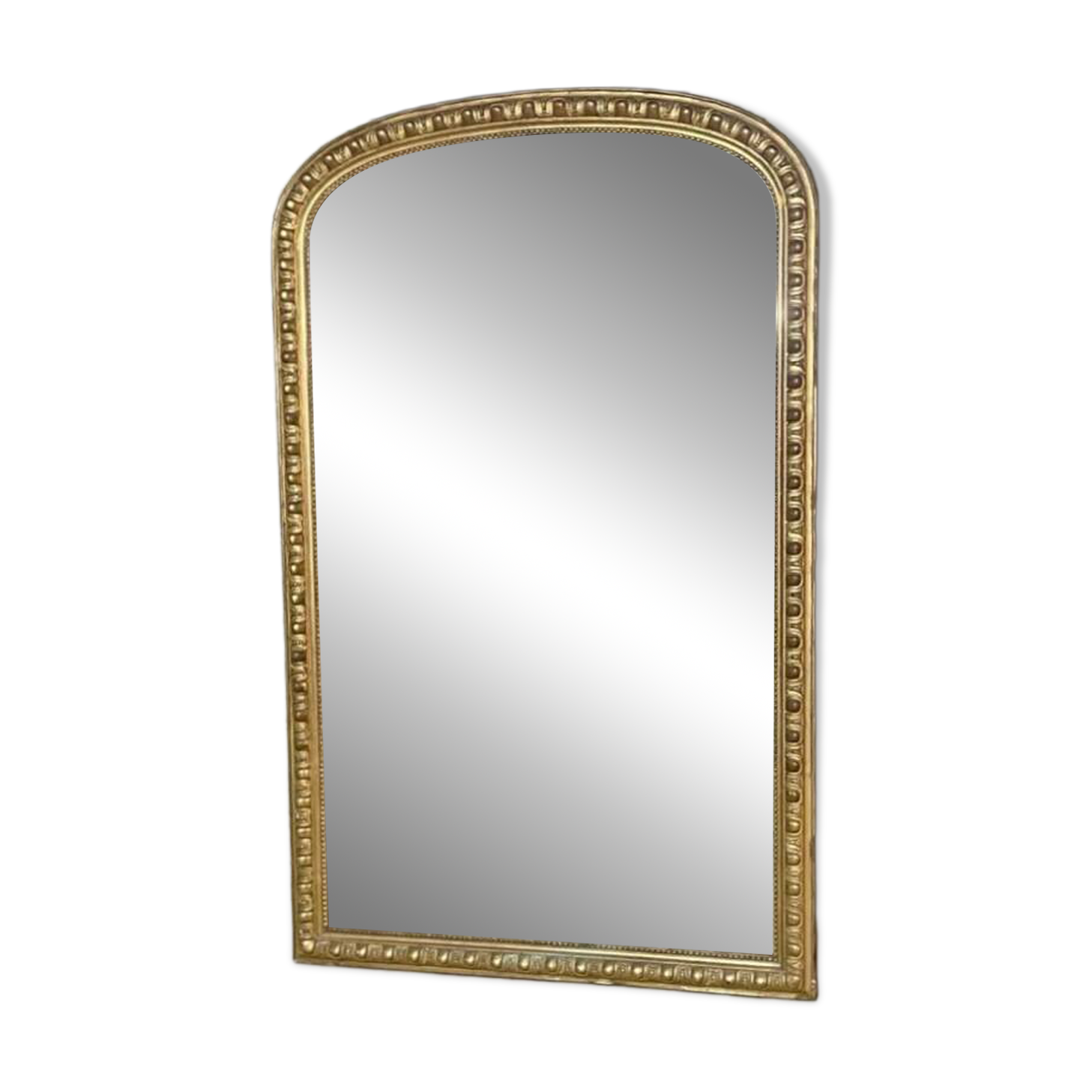 Miroir ancien Louis Philippe godrons doré - 173 x 110 cm