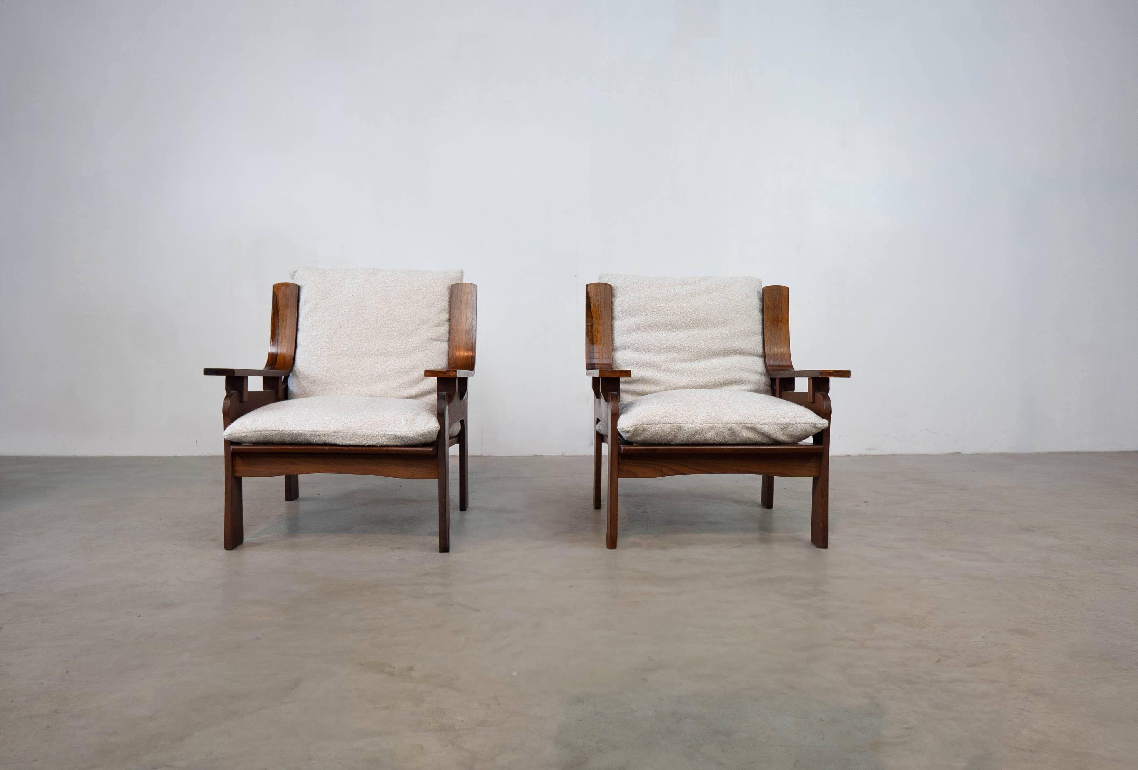1970s rosewood Italian lounge chairs