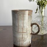 Ceramic mug-cup Jacques Pouchain l'Atelier Dieulefit 1960, Décor inc