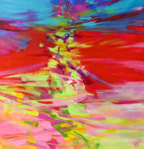 XL Original Abstract Painting by established artist Isabel Tapias
