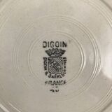Set of 20 Digoin soup plates, blue rose patterns